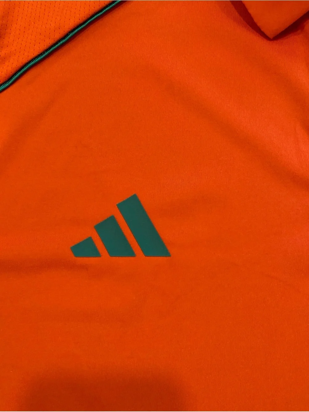 adidas University of Miami Polo Shirt Mens XL Coaches Sideline Team Issue Orange
